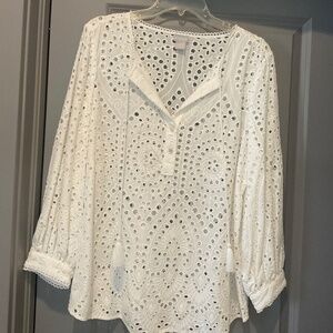 White Eyelet Blouse